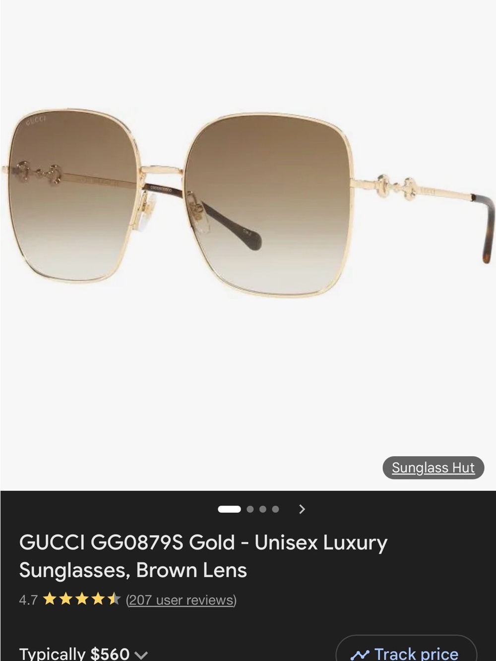 Gucci GG0879S Gold Frame Sunglasses with Yellow-Tinted Lenses - Picture 12 of 14